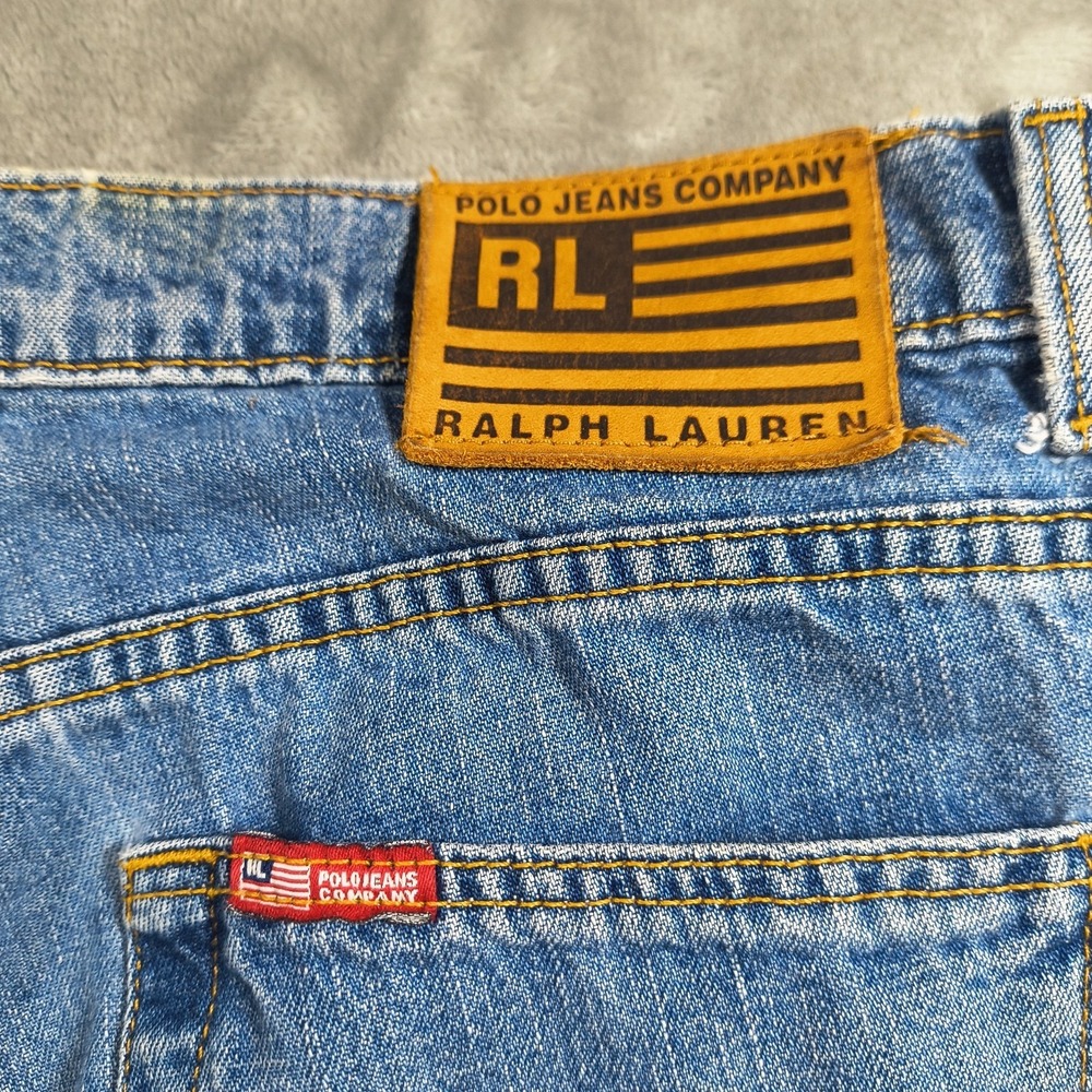 Vintage Polo Ralph Lauren Saturday Jeans Womens 34x29 Blue Straight Leg Y2K - Picture 8 of 13
